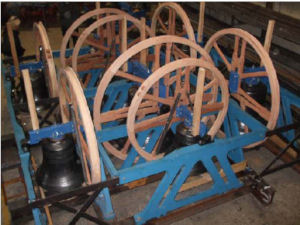 The new bells in their frame at Appletons