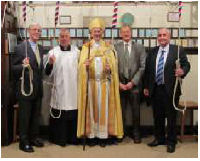 The Bishop of Dorchester, Rt Rev Colin Fletcher, Cyril Crouch, Bob Partridge and Brain White