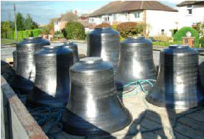 The new bells on arrival at Appleton